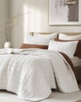 French Flax White Linen Garment Washed Quilt Set by Harbour House